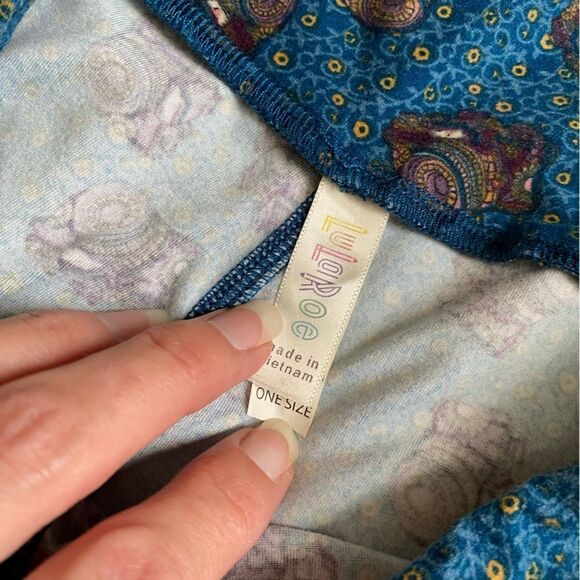 LULAROE Camera Leggings Blue Womens One Size - Picture 5 of 5